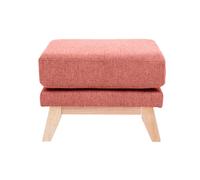 Pouf repose-pieds déhoussable en tissu effet velours texturé terracotta oslo
