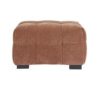 Pouf repose-pieds design en tissu effet velours terre brûlée CORTO