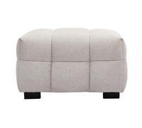 Pouf repose-pieds design en tissu effet velours texturé beige CORTO