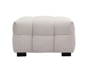 Pouf repose-pieds design en tissu effet velours texturé beige CORTO