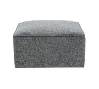 Pouf repose pieds en tissu chiné gris foncé KERRY