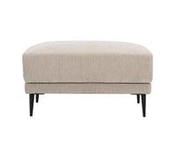 Pouf repose pieds en tissu effet velours taupe et métal noir JERRY