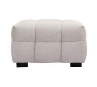 Pouf repose-pieds en tissu effet velours texturé beige corto
