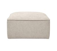 Pouf repose pieds en tissu effet velours texturé beige KERRY