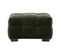 Pouf repose-pieds en tissu effet velours vert kaki corto