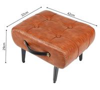 Pouf / repose-pieds - Ottomane - Simili cuir - 42 x 32 x 29 cm - Style minimaliste et moderne - Non pliable - Marron olive