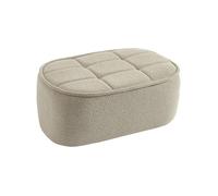 Pouf. repose-pieds pour chauffeuse 1 place Boni bouclette texturée beige L 91 x P 63 x H 40cm - Boni