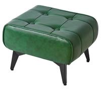 Pouf repose-pieds Simili cuir - Pieds en fer massif - Technique résistant à l'eau et à l'huile - 40 x 30 x 26 cm - Vert - Salon, chambre et balcon