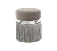 Paris prix Pouf rond tissu - Gris