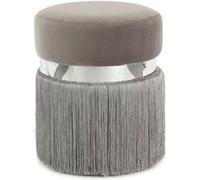 Paris prix Pouf rond tissu - Gris