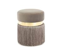Pouf Rond Bicolore Rebecca 45cm Taupe & Or