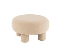Pouf Rond Bouclette ""Teddy"" 52cm Beige