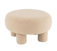 Pouf Rond Bouclette ""Teddy"" 52cm Beige