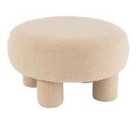 Pouf Rond Bouclette ""Teddy"" 52cm Beige