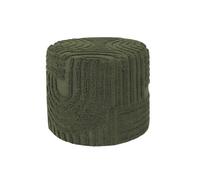 sweeek - Pouf Rond Bouclette tuftée Kaki Ø43 x H 37cm - Nuba