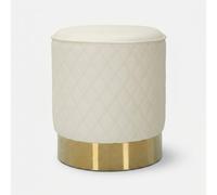 Pouf rond capitonné avec base en métal Sharon ronde