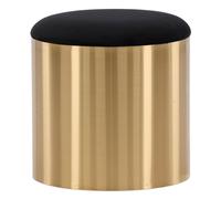 - Pouf avec coussin en velours noir et cuivré Puff 45 cm