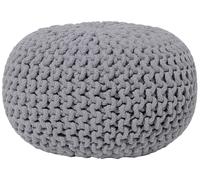 Pouf Rond en Coton Gris Foncé à Billes de Polystyrène Coussin d'Intérieur C