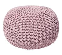 Pouf Rond en Coton Rose à Billes de Polystyrène Accessoire d'Intérieur Doux