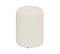 Pouf rond en tissu blanc bou va - Maison Pavane