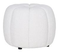 Pouf Rond en Tissu Bou lanc Pieds MDF - PUMBA - ALTOBUY Blanc G
