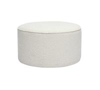 Pouf rond en tissu effet laine bou blanc D70 cm PAUL