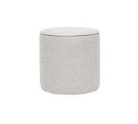 Pouf rond en tissu effet velours texturé beige d40 cm paul