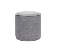 Pouf rond en tissu gris clair d40 cm paul