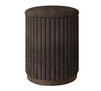 Pouf rond en velours avec rangement - Chaise d'appoint moderne pour salon et chambre à coucher, tabouret élégant et repose-pieds confortable