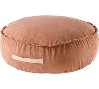 Pouf rond en velours côtelé - siège design pour enfants - rouge brique
