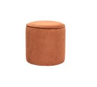 Pouf rond en velours côtelé terre brûlée D40 cm PAUL