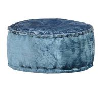 Pouf rond en velours - vidaXL - 40x20 cm - Bleu - Confortable - Décoratif - Polyvalent - 100% viscose