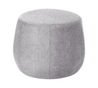Pouf Rond Moderne en Tissu pour Salon et Chambre à Coucher Gris Clair Ashton