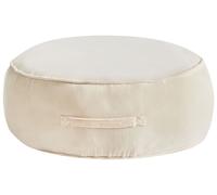 Pouf Rond Moderne en Velours Glamour Salon Chambre à Coucher Beige Clair Yulle