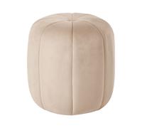 Pouf Rond Moderne en Velours Glamour Salon Chambre à Coucher Beige Selby