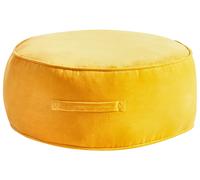 Pouf Rond Moderne en Velours Glamour Salon Chambre à Coucher Jaune Yulle