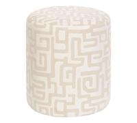 Pouf Rond Moderniste Delor 40cm Blanc