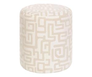 Pouf Rond Moderniste Delor 40cm Blanc