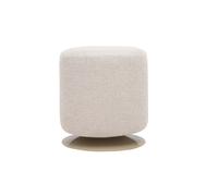 Pouf rond pivotant en tissu effet velours texturé beige et métal D39.5 cm VOLNAY