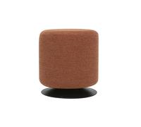 Pouf rond pivotant en tissu effet velours texturé terre brûlée et métal D39.5 cm VOLNAY