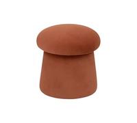 Pouf siège d'appoint format champignon en velours, coloris ambre - Diamètre 37 x Hauteur 40 cm - -
