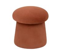 Pouf siège d'appoint format champignon en velours, coloris ambre - Diamètre 37 x Hauteur 40 cm