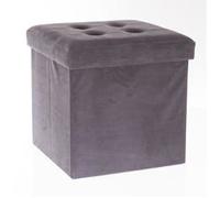 Pouf Simili Gris - PEGANE - L.38 x l.38 x H.38 cm - Style Classique - Intemporel