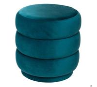 Pouf ""Sinan"" velours bleu canard - Atmosphera Créateur d'intérieur