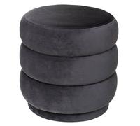 Atmosphera – Pouf SINAN en velours – D.40 cm – Gris