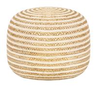 Pouf tabouret repose-pied fait à la main 45 x 30 cm en cordes de jute brun DEC029971