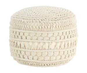 Pouf tabouret repose-pied fait cordes tressées à la main 45 x 30 cm coton beige DEC029982
