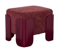 Pouf Tissu Chenille "Mizar" 37cm Rouge Grenat