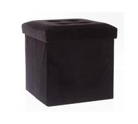 Pouf Velour Leandre - Pliant - Noir
