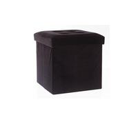 Pouf Velour Leandre - Pliant - Noir